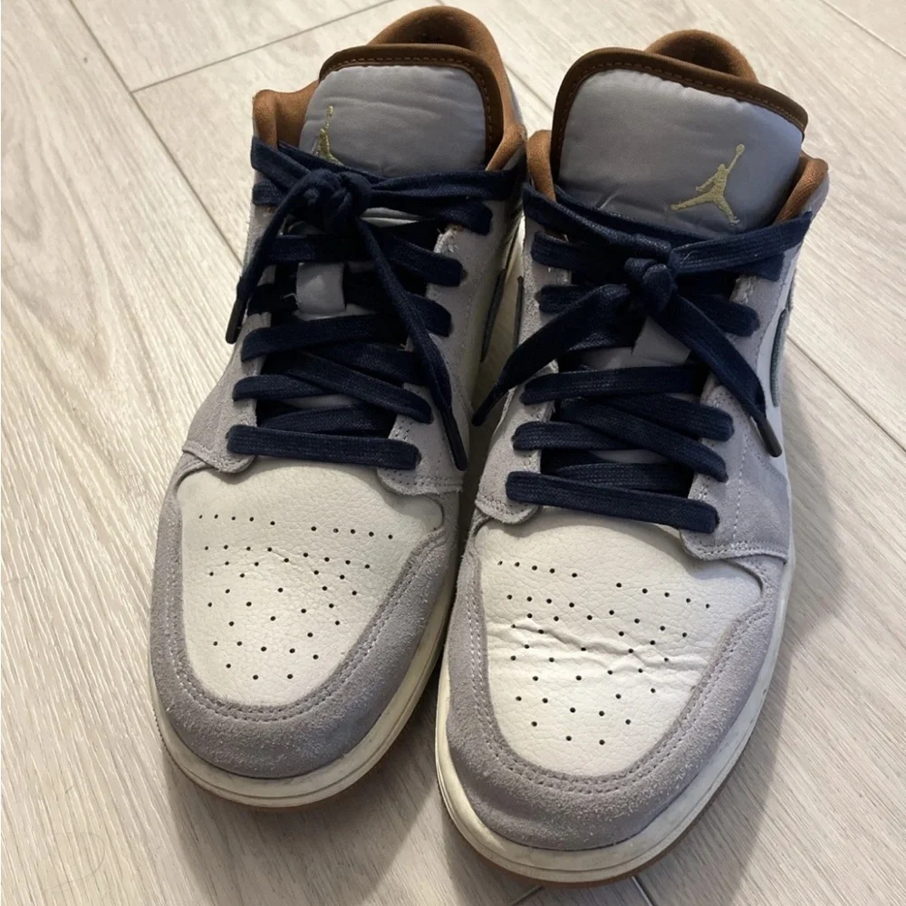 Air Jordan 1 Low SE Phantom Repaired Denim Swoosh - Size 10.5